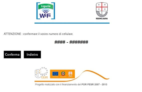 wi-fi gratis sestri-ponente conferma cellulare