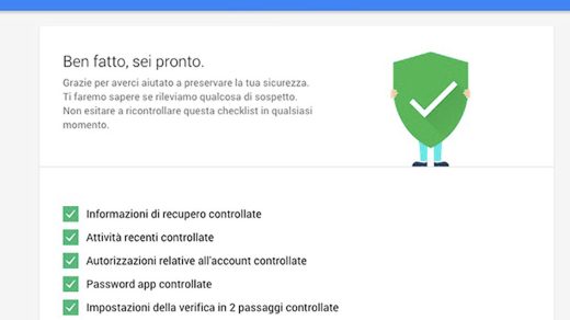 impostazioni sicurezza google